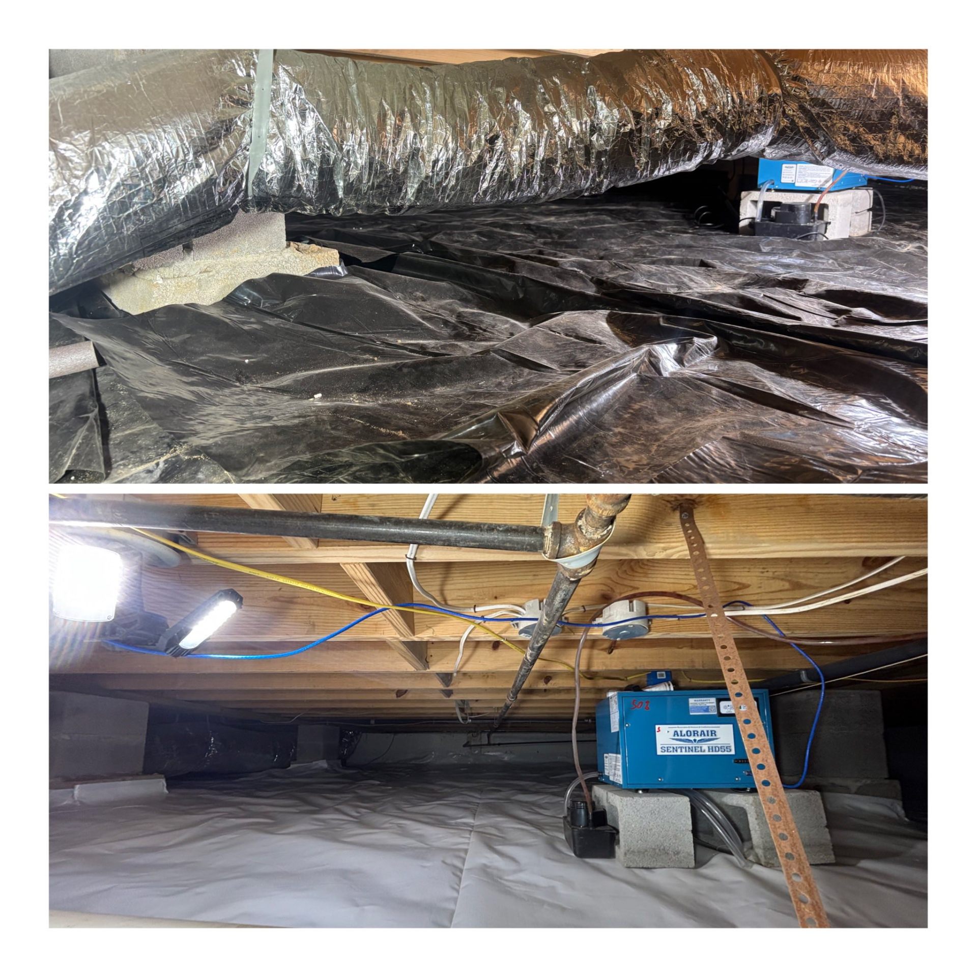 Before and after: Encapsulation & Dehumidifier Install