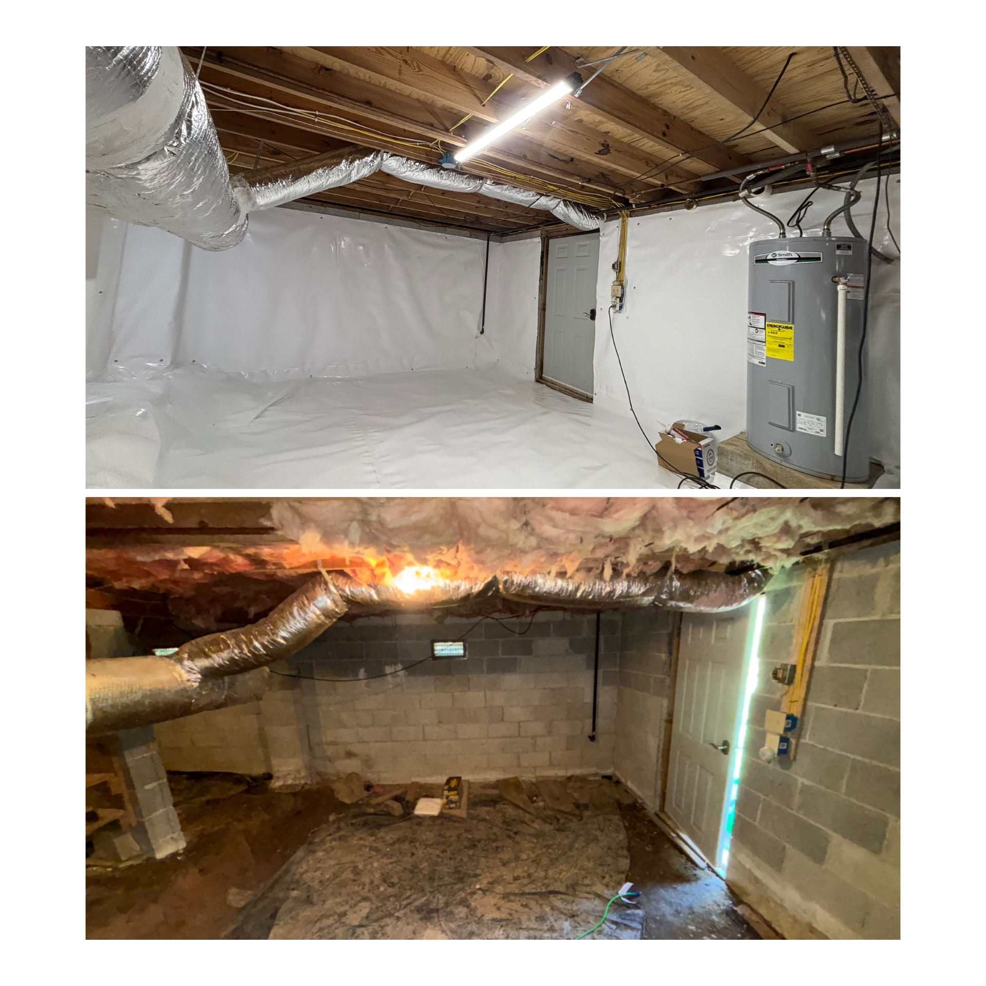 Before and after: Vapor Barrier & Wall Encapsulation